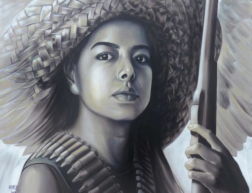 Acrylic Painting «Mexican revolutionary woman»